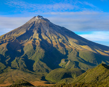 Scenic view of mountain range against sky