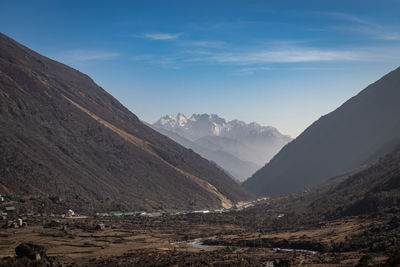 Scenic view of mountains against sky