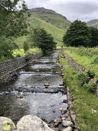 Scenic view of stream flowing through rocks