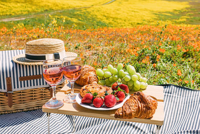 Close-up of food on table