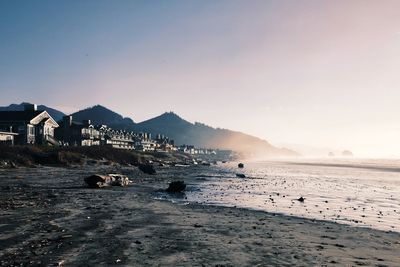 Scenic view of beach against sky