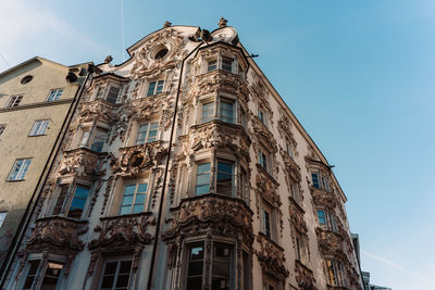 Low angle view of building against clear sky