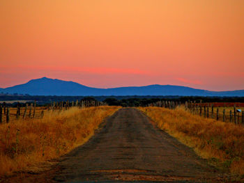 Scenic view of landscape against sky during sunset