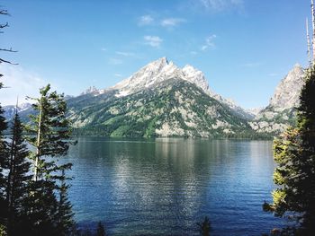 Scenic view of jenny lake at grand teton national park