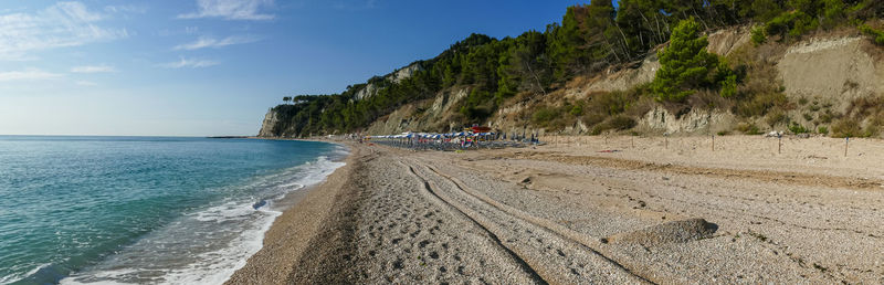 Extra wide view of the beautiful beach of san michele in sirolo