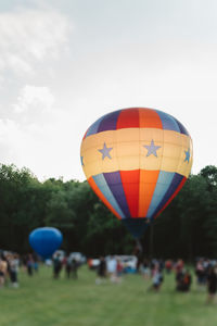 View of hot air balloon against sky