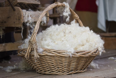 Wool in basket