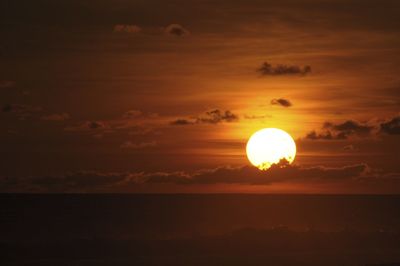 View of calm sea at sunset