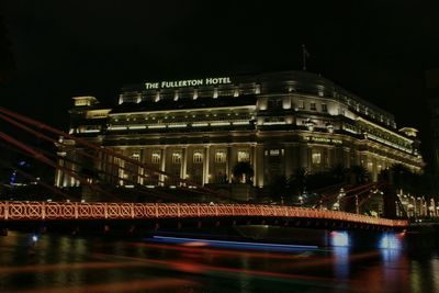 City lit up at night