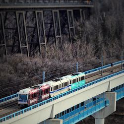 Train at railroad station