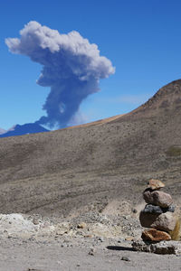 Scenic view of land against sky