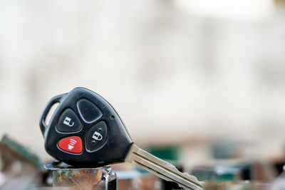 Close-up of toy car