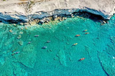 High angle view of beach