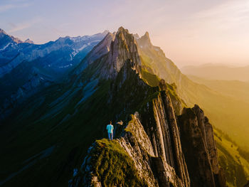 Scenic view of mountain range against sky