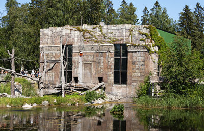 Old building by lake