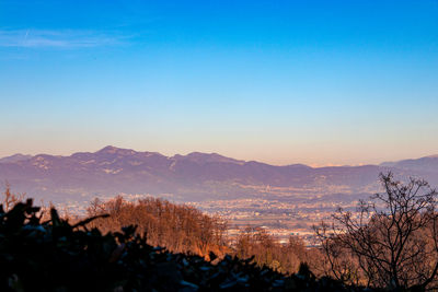 View with the beginning of sunset