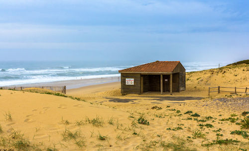 Scenic view of beach against sky