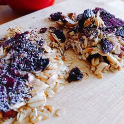 High angle view of breakfast served in plate