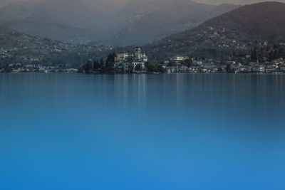 Tranquil remote cityscape on coastline