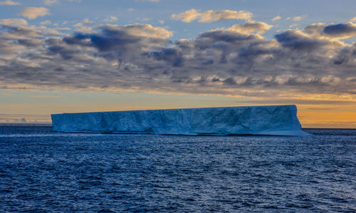 Scenic view of sea against sky at sunset