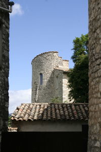 Low angle view of historic building against sky