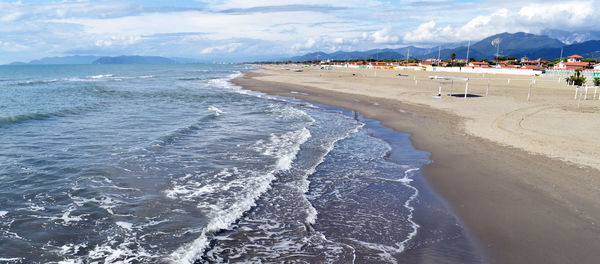 Panoramic view of beach against sky