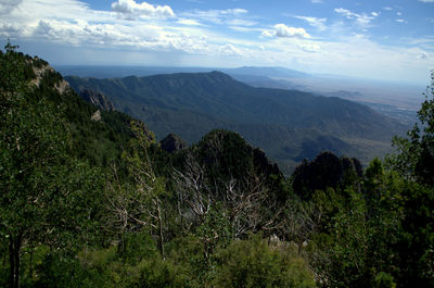 High angle view of sandia mountains