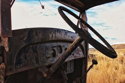 Close-up of rusty boat