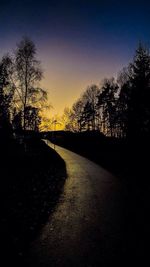 Road passing through forest