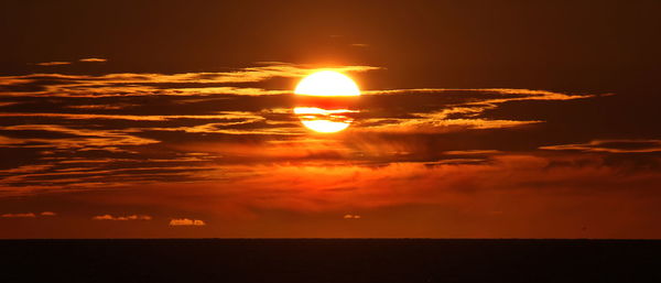 Scenic view of sea against sky at sunset