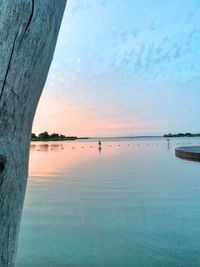 Scenic view of sea at sunset