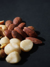 Close-up of almonds on table