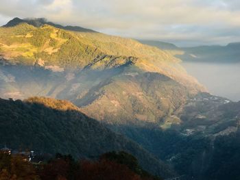 Scenic view of mountains against sky