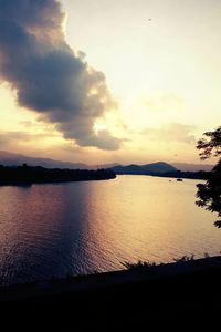 Scenic view of sea at sunset