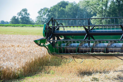 Agricultural machinery on field