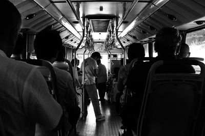 Passengers travelling in bus