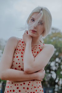 Young woman looking at camera