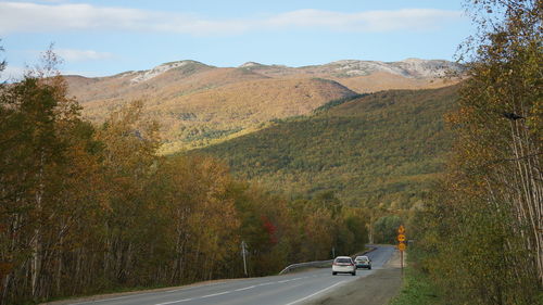 Country road passing through mountains