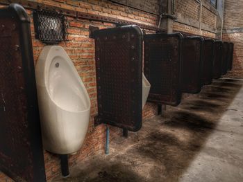 View of old weathered wall in bathroom