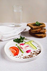 Close-up of food on table
