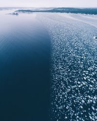 High angle view of sea water