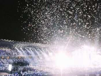 Firework display at night