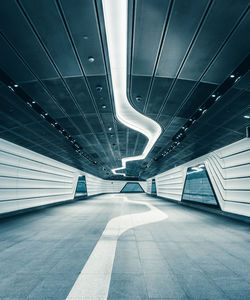 View of empty subway station platform