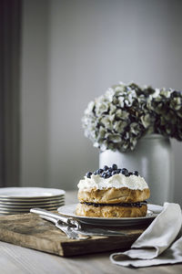 Close-up of cake on table