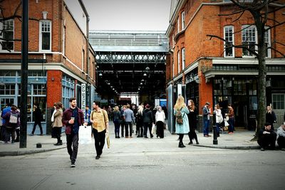 People walking in city