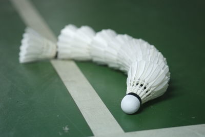 High angle view of umbrella on table