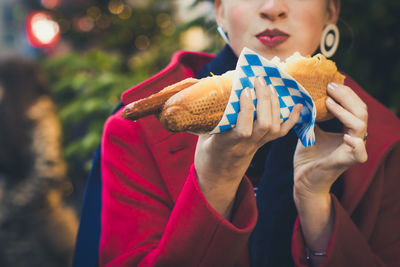 Close-up of a girl holding ice cream