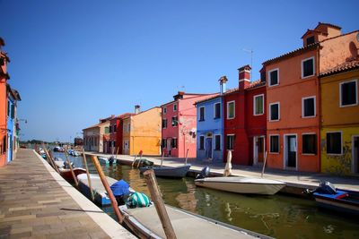 View of boats in canal