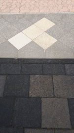 High angle view of zebra crossing on street