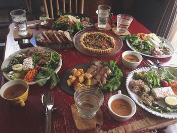 Close-up of food served in plate